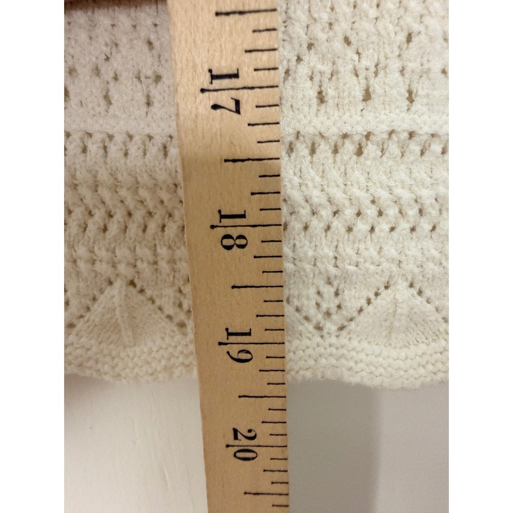 Express Womens Ivory Knit Sleeveless Sweater Tank Top XS Crochet Festival - Picture 4 of 10